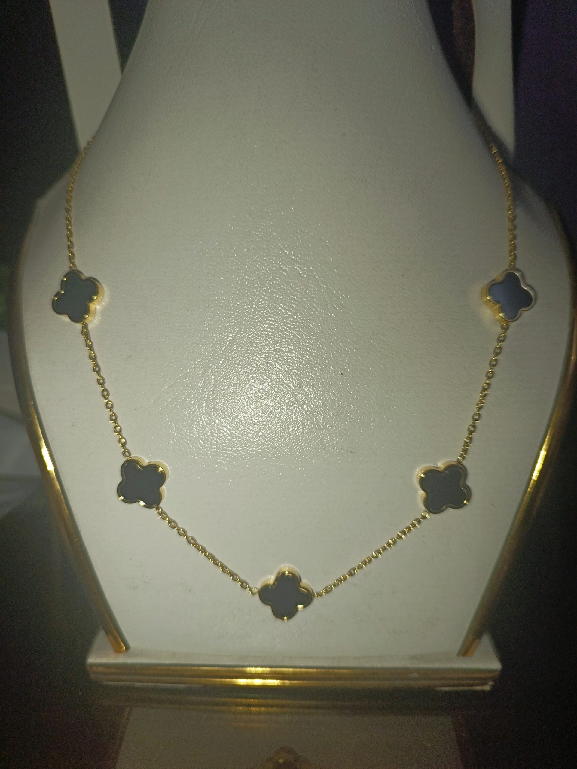 Luxury Stainless Steel Clover Necklace for Women – Gold-Tone Designer Jewellery