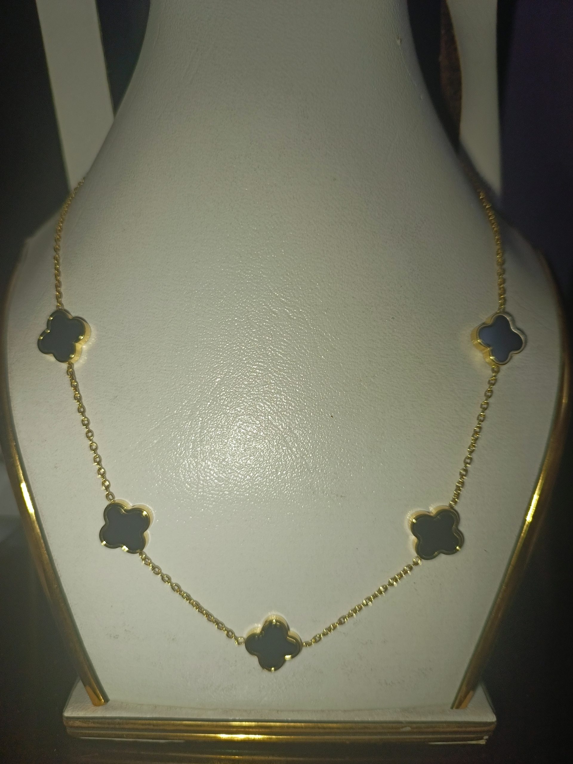 Luxury Stainless Steel Clover Necklace for Women – Gold-Tone Designer Jewellery