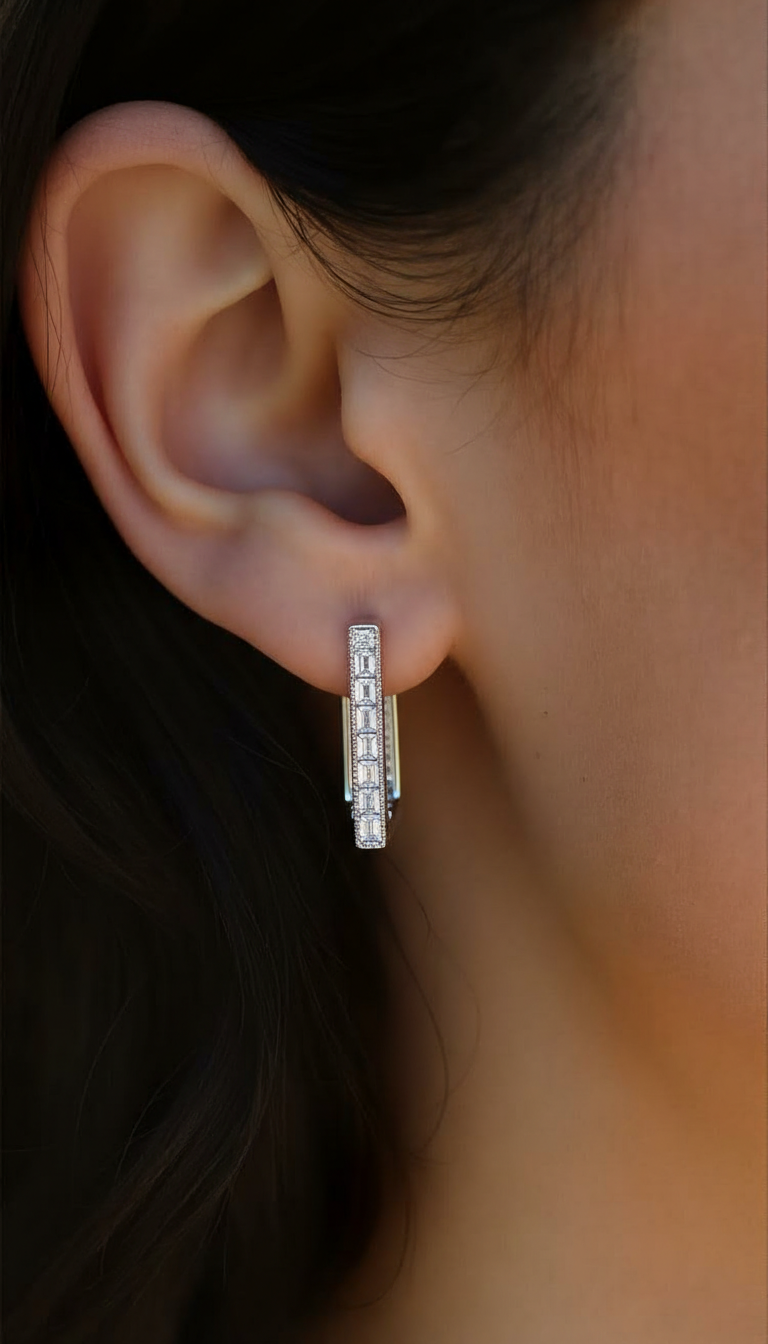 Elegant Crystal Hoop Earrings for Women