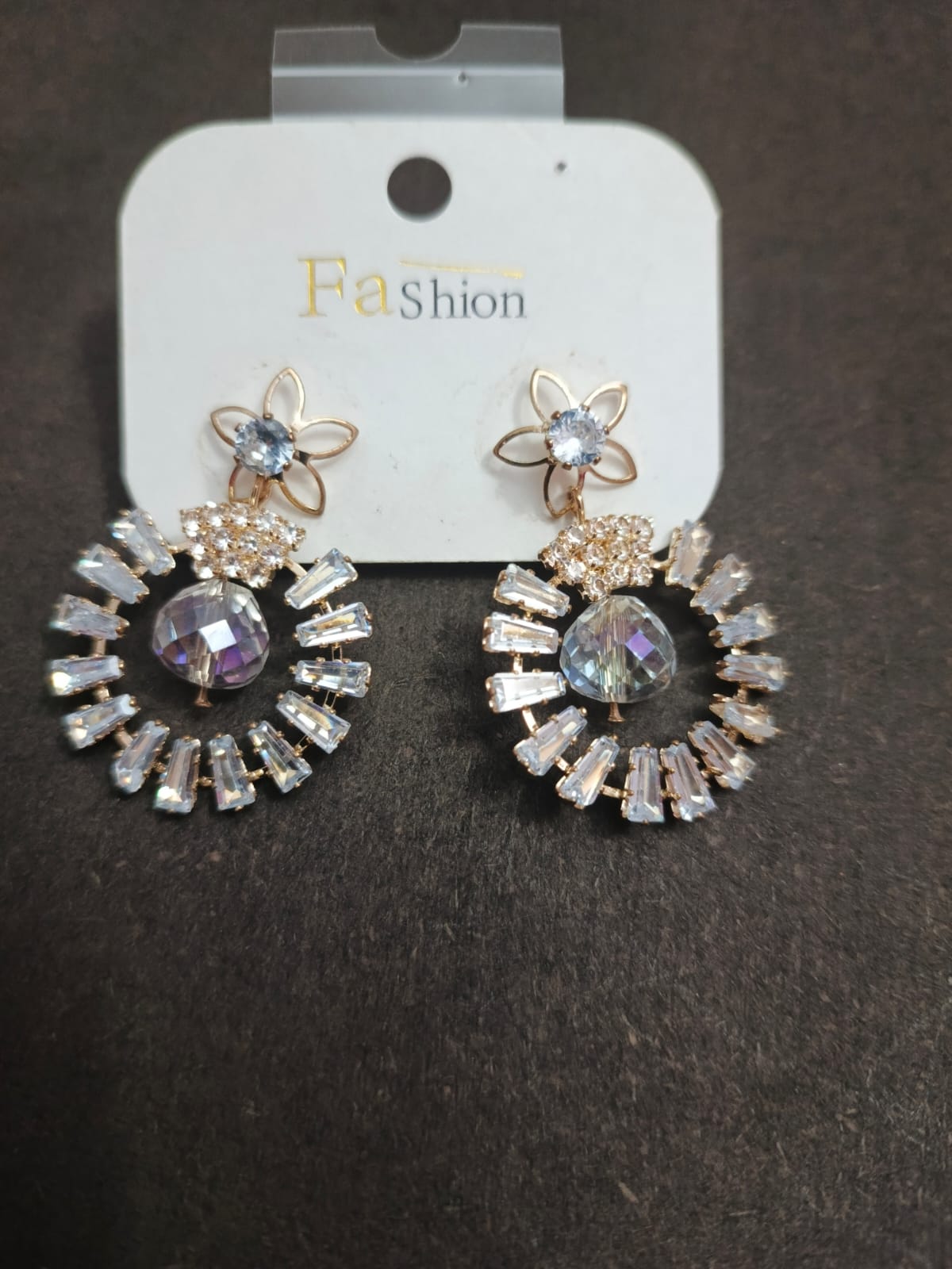Elegant Crystal Floral Drop Earrings for Women