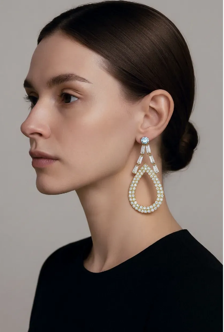 Luxury Crystal Teardrop Statement Earrings for Women