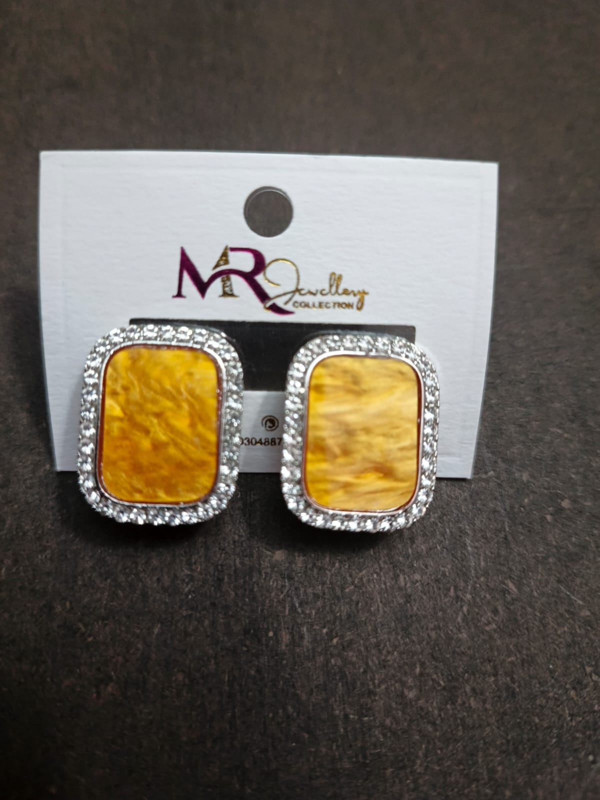 Elegant Crystal Border Stud Earrings – Available in Multiple Colors