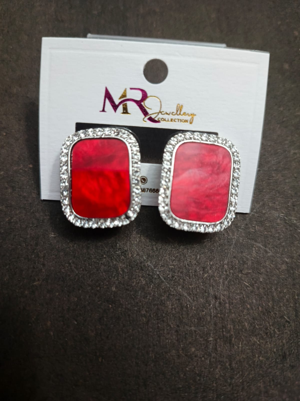 Elegant Crystal Border Stud Earrings – Available in Multiple Colors