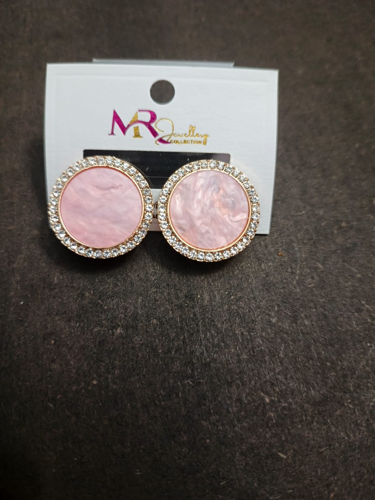 Elegant Crystal Border Stud Earrings – Available in Multiple Colors