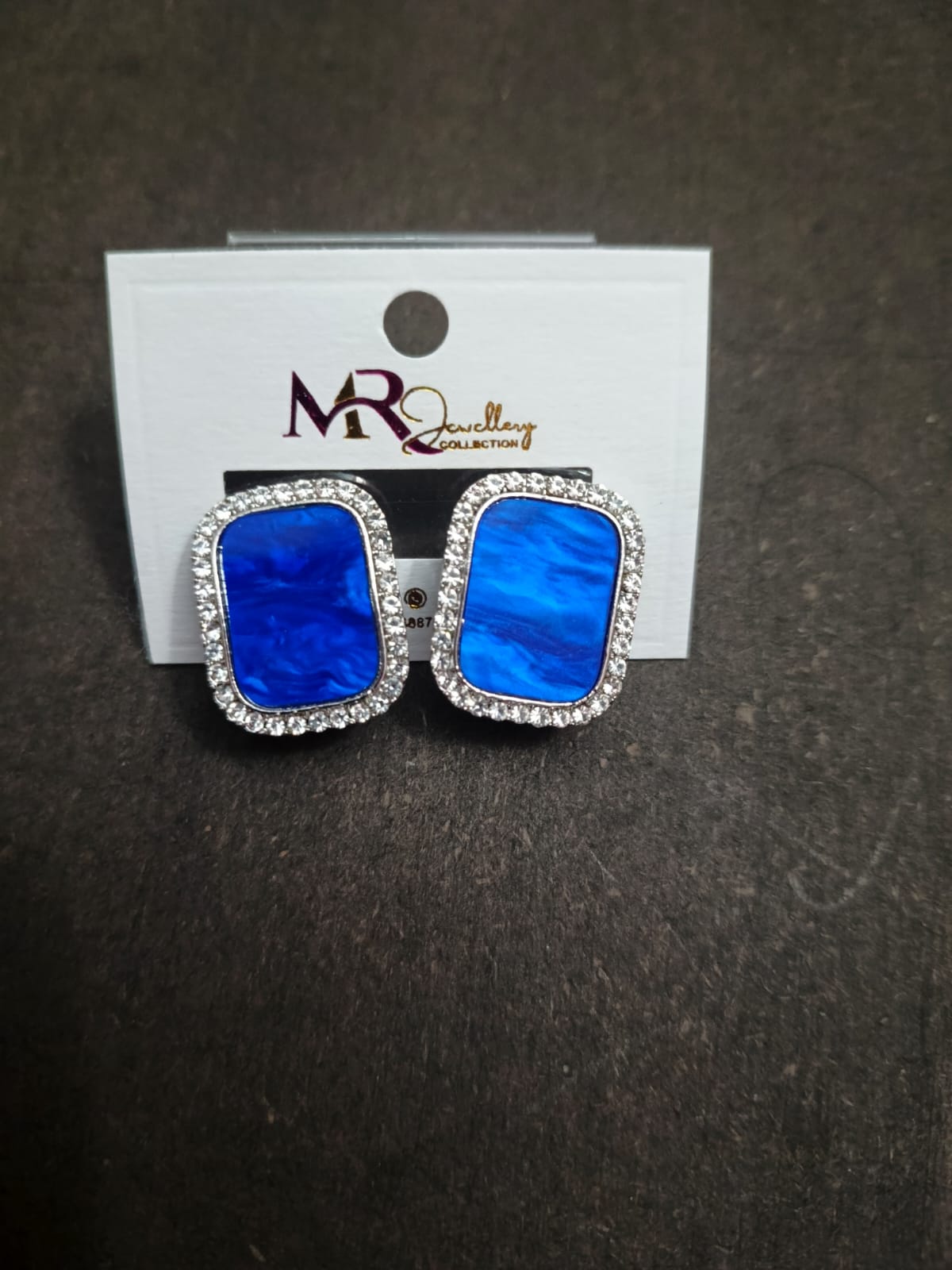 Elegant Crystal Border Stud Earrings – Available in Multiple Colors