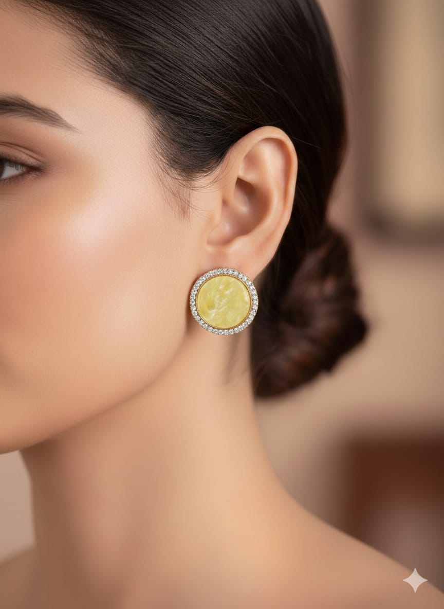Elegant Crystal Border Stud Earrings – Available in Multiple Colors