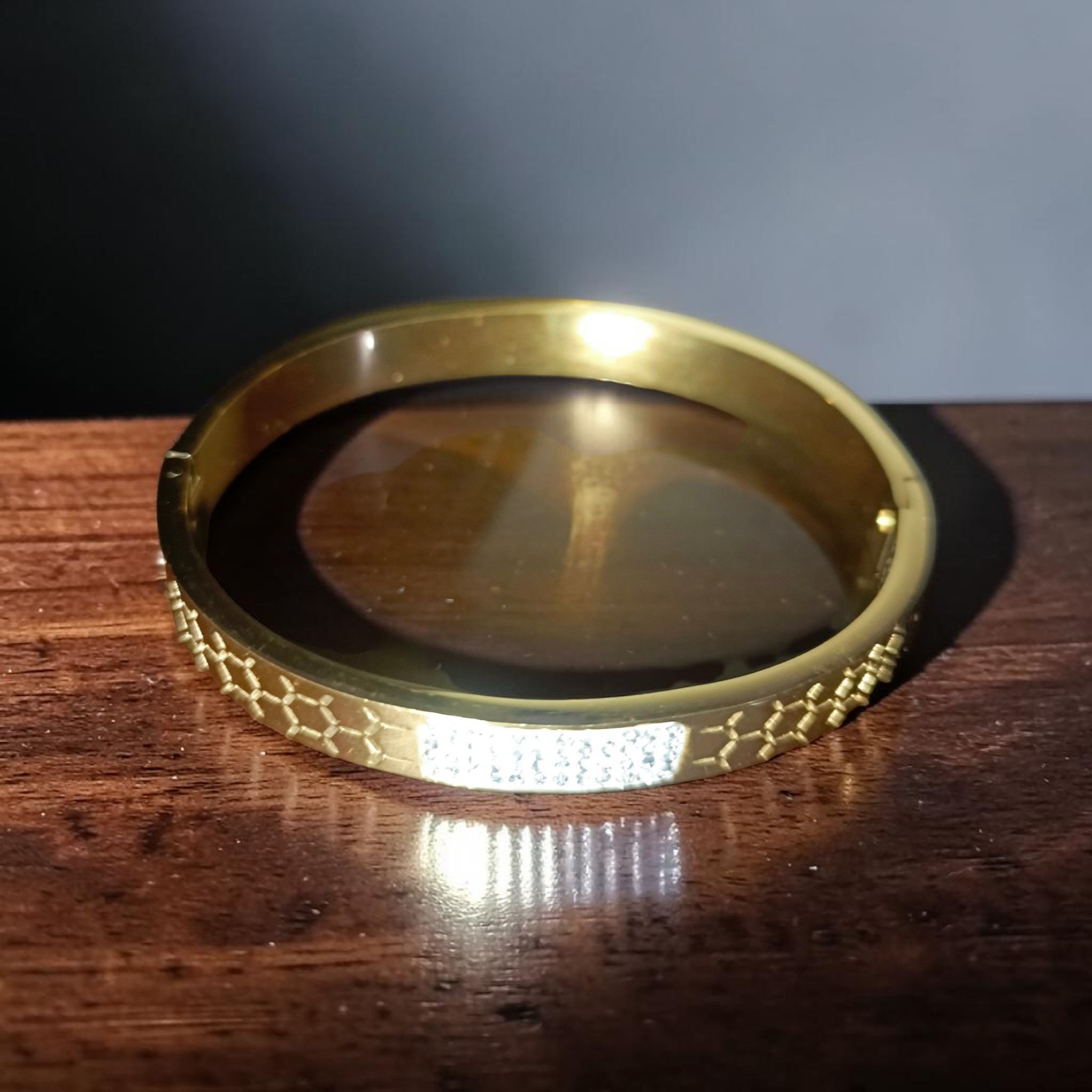 Luxury Crystal Gold Bangle Bracelet for Women – Elegant Designer Jewellery